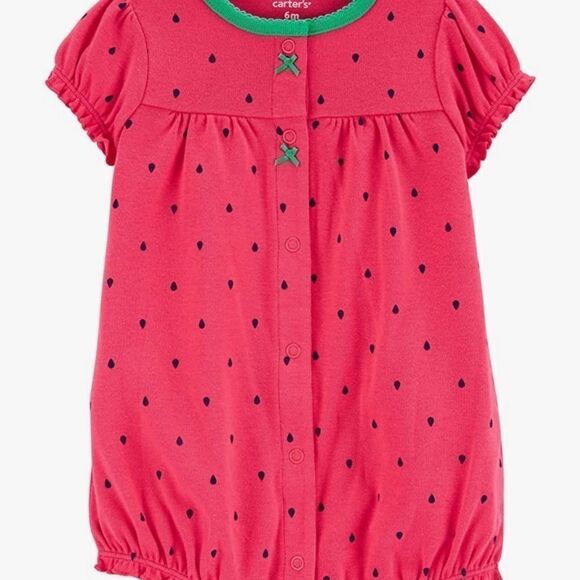 Carter's Baby Girls' Snap Up Cotton Romper 3M NWOT - Picture 2 of 16